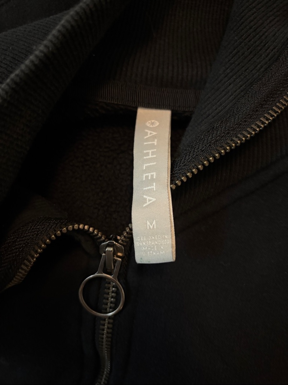 Athleta Black Half-Zip Pullover Medium - image 3